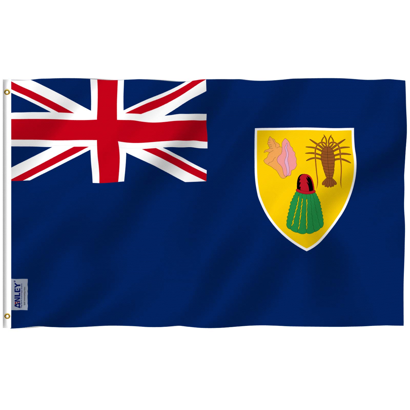 Anley Fly Breeze 3x5 Foot Turks and Caicos Islands Flag - Vivid Color and Fade Proof - Canvas Header and Double Stitched - Turks and Caicos Islands Flags Polyester with Brass Grommets 3 X 5 Ft