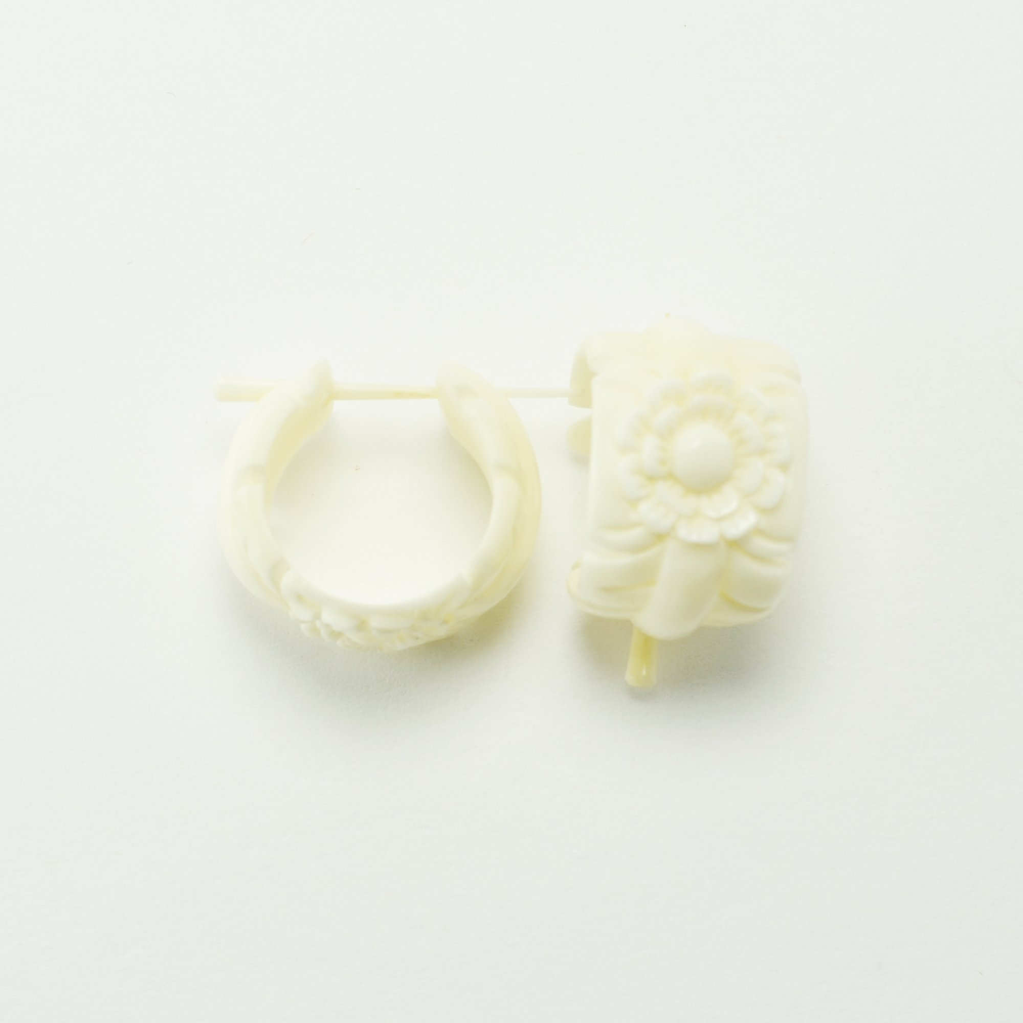 Flower Hoop Earrings – Stirrup Post Earrings - Bone Active