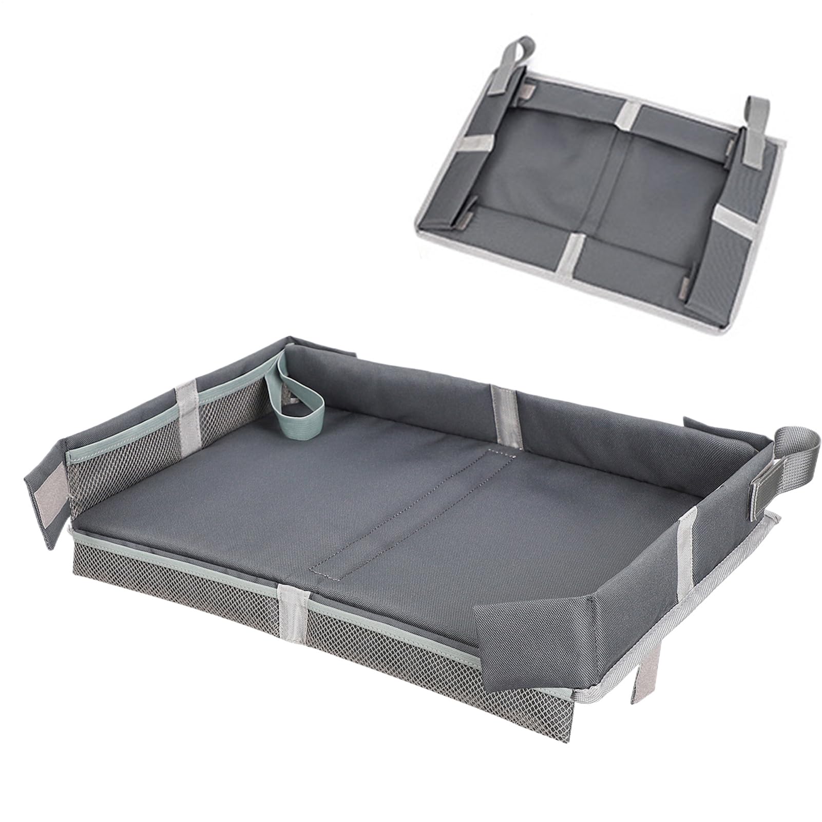 Cubierta de bandeja de avión para niños | Bandeja de viaje para niños: la cubierta de bandeja de avión plegable con bolsillo, la bandeja de almacenamiento de juguetes de mesa portátil para niños