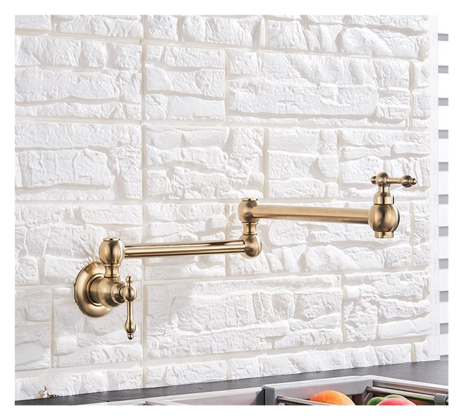 Filtro aeratore Universale Splash, Rubinetto per Acqua Fredda per lavello da Cucina Nero, Rubinetto Girevole per lavello in Ottone Massiccio, Rubinetto per riempimento pentole a Parete, BRAC