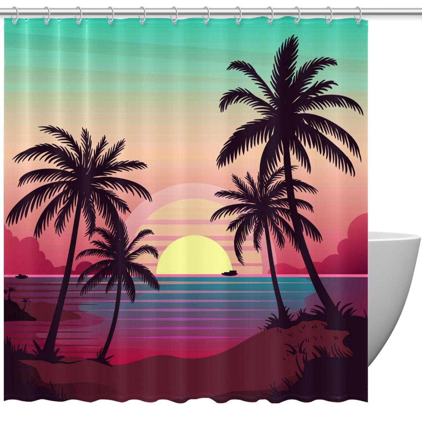 Rideau pour salle de bain douche et baignoire Sunset pour une ambiance relaxante