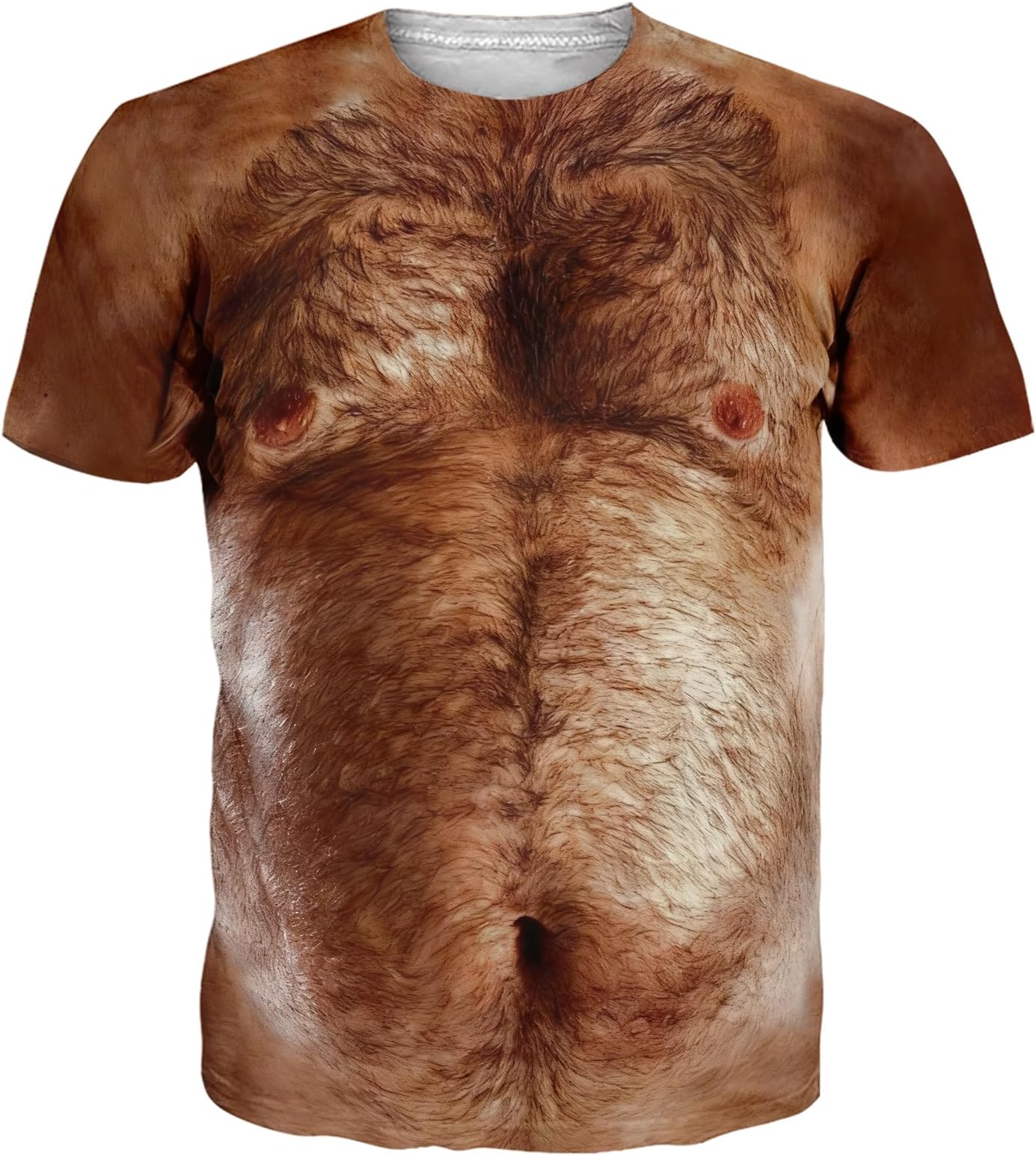 Hairy Chest for Mens T-Shirts Funny Graphics Crewneck Pattern Short Sleeve Tee Shirts