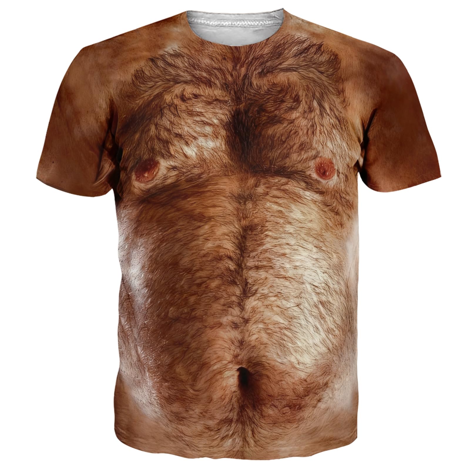 Hairy Chest for Mens T-Shirts Funny Graphics Crewneck Pattern Short Sleeve Tee Shirts