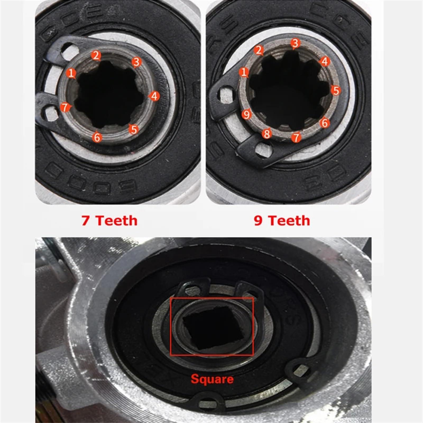 Cabezal de engranaje for cortacésped, adaptador de cabezal de corte de césped de 26/28 mm, 4/7/9 dientes, caja de cambios cuadrada, cabezal de engranaje, cortador de cepillo, herramientas de