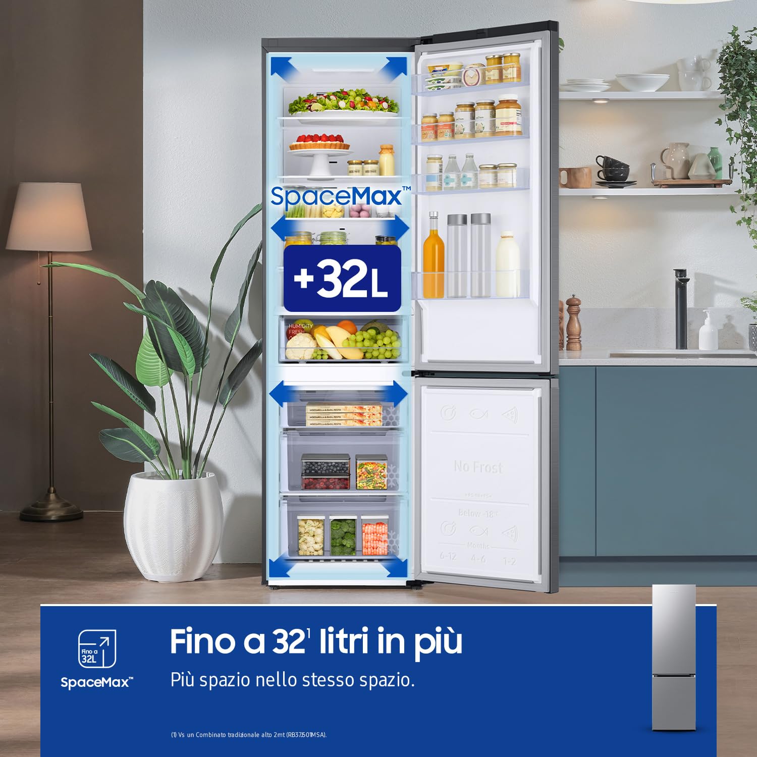 SAMSUNG Réfrigérateur combiné RB38C600CS9_EF Classe C No Frost 390L