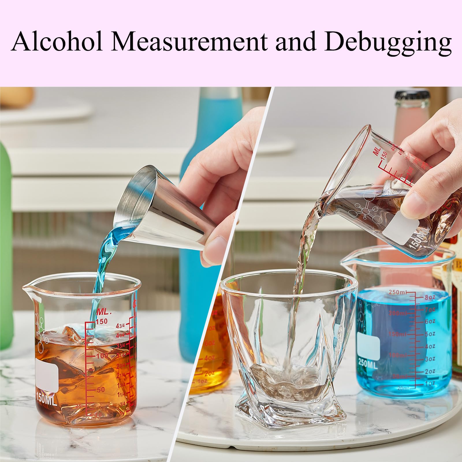 3 tazas medidoras de líquido de vidrio de borosilicato alto, incluye 150 ml, 250 ml y 500 ml, apto para lavavajillas, congelador, microondas y horno precalentado, herramientas esenciales de cocina