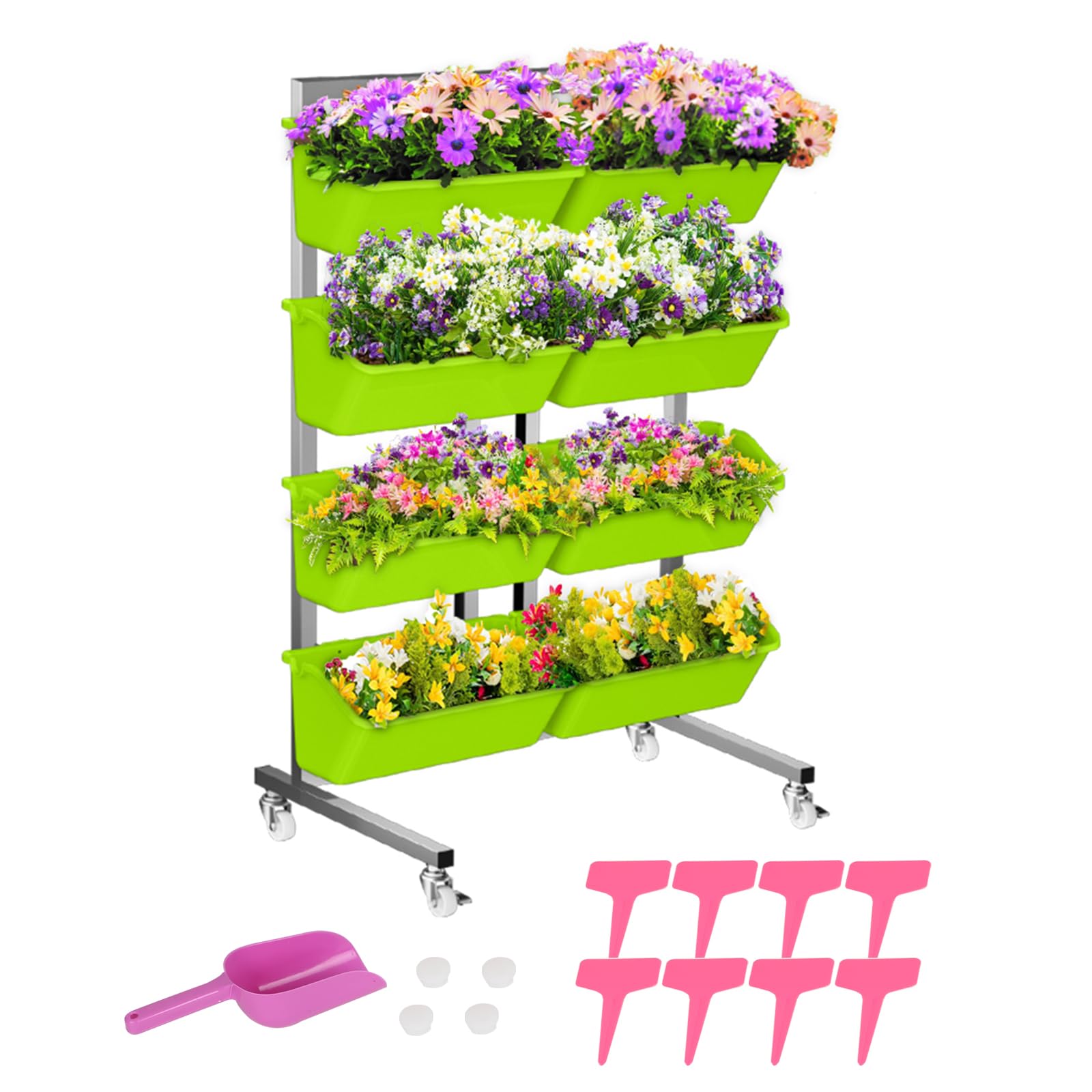CEIEVER Hanging Planter Bags 8Pcs Self Watering Vertical Pocket Garden Planters Easy Install Outdoor/Indoor/Balcony Green Wall