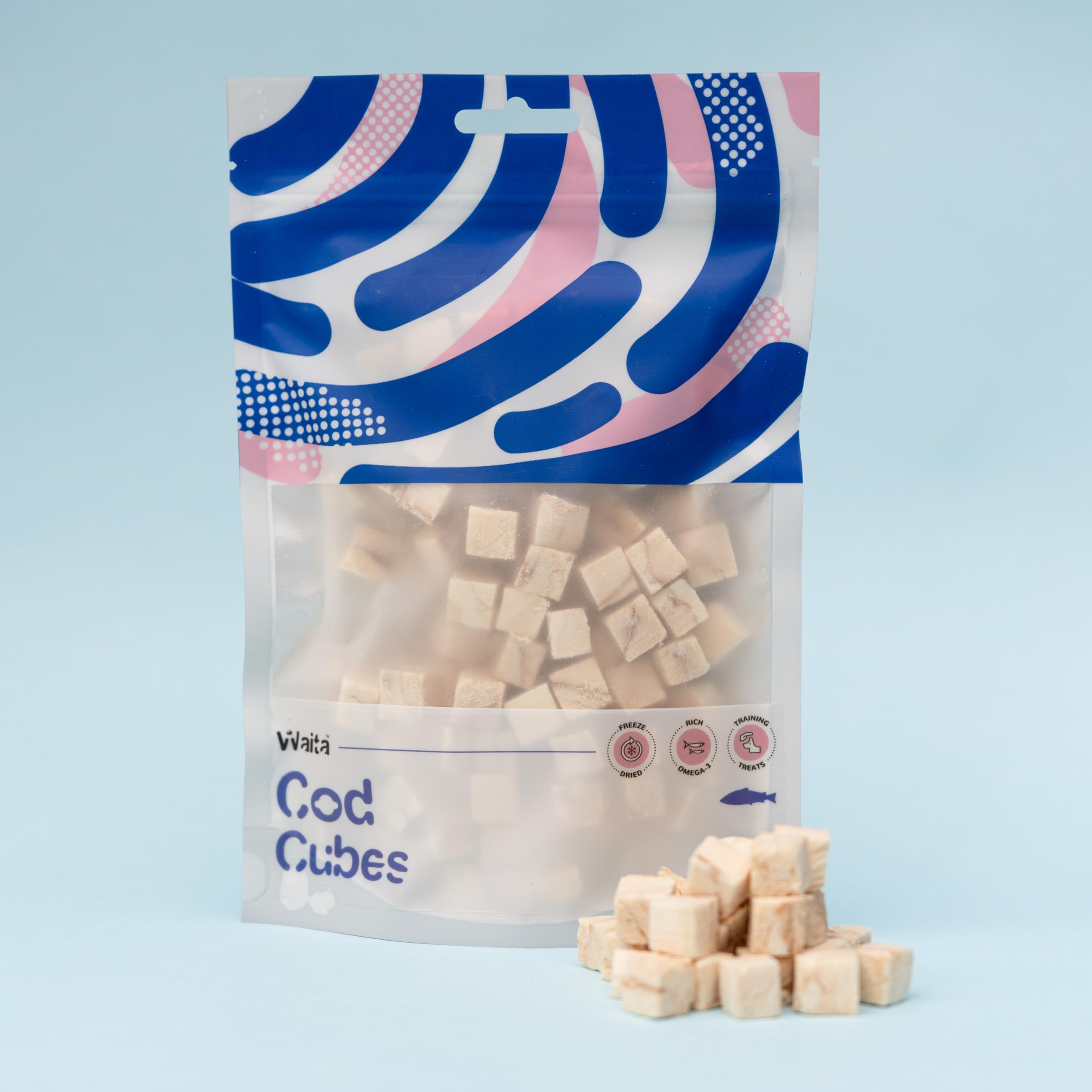 Freeze-Dried Cod Cubes 3 bags for Cat Treats Pets Dog Treats Natural Fresh Cat Food And Dog Food 40g per Bag โ image 1