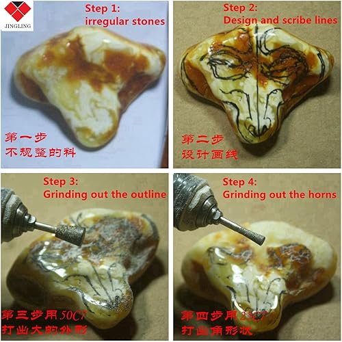 Miniatura 8 de JINGLING Cabezal de pulido de diamante de 0.093 in, brocas cónicas para tallar rebabas de 332 pulgadas, paquete de 30 unidades