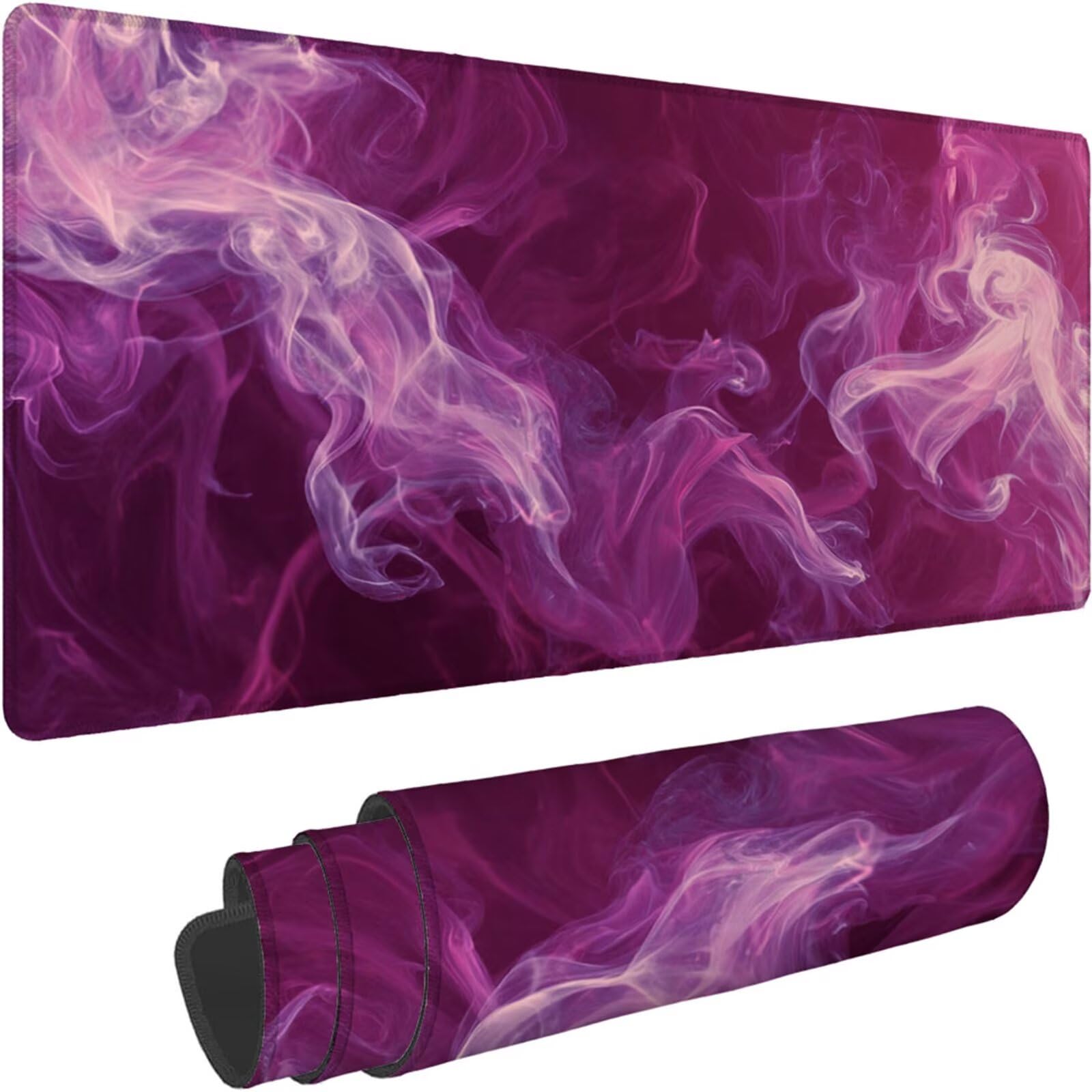 Gamingowa podkładka pod mysz 1200 x 600 x 3 mm, XXL, wodoszczelna, odporna na ścieranie, z przyszytymi krawędziami, fioletowa, podkładka na biurko, poprawia prędkość i precyzję pod laptopa, komputer