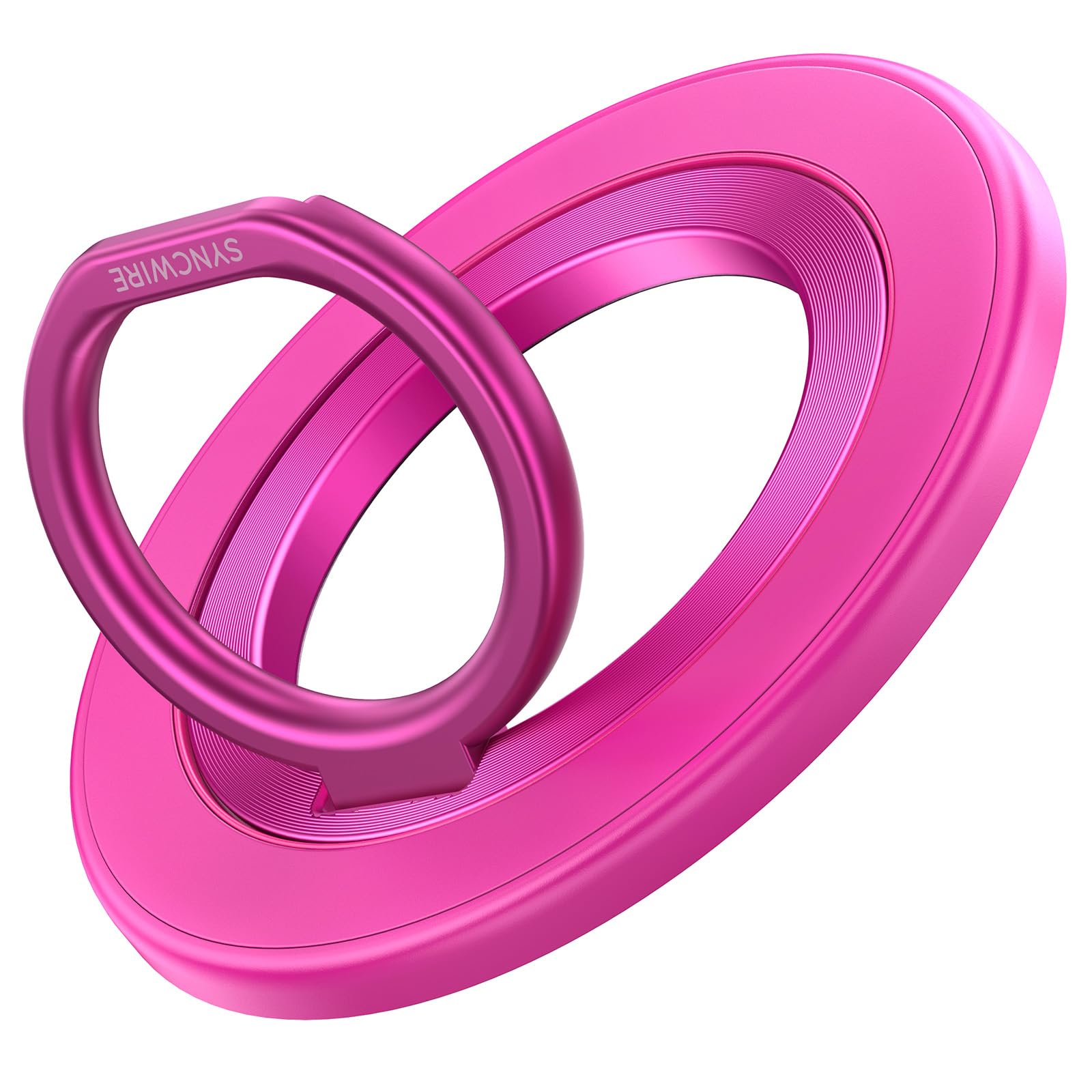 SYNCWIRE for MagSafe Phone Grip, Magnetic Phone Ring Holder Stand Kickstand | 360° Rotation, Double-Sided Magnet, Cell Phone Grip Finger Holder, for iPhone 17 16 15 14 13 12 Pro Max, MagSafe Accessories Hot Pink