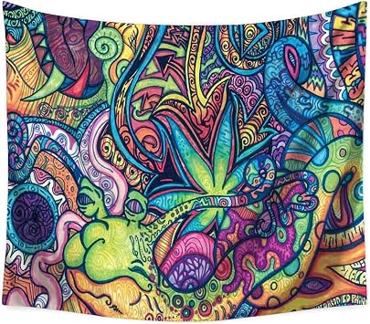 Ruibo Flower Psychedelic Tapestry, Abstract Figure Hippie Arabesque Retro Pattern Tapestry/Wall Hanging Decor For Bedroom Living Room Dorm