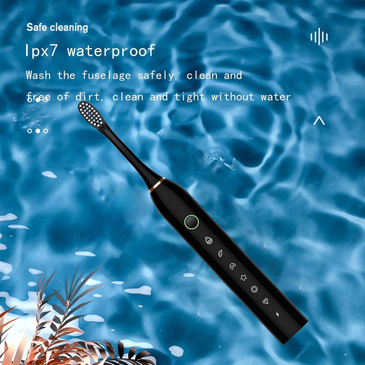 ARTSZY Spazzolino elettrico con 4 testine, 6 modalità di pulizia, timer intelligente, impermeabile IPX7, denti puliti delicati ed efficaci, spazzolino sonico ricaricabile for adulti (Color : White)