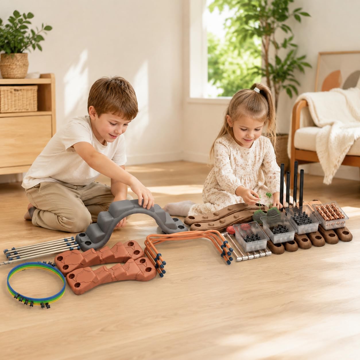 Outdoor Bausteine für Kinder ab 1 Jahr, Hohlbausteine & Bauklötze aus em für kreativen im Freien