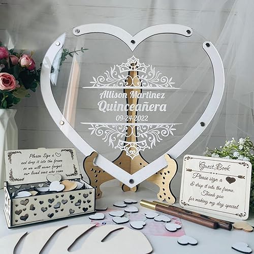 Vista 2 de Quinceañera Guest Book Alternative – Sweet 15 Drop Box Sign in – Personalized Quince Guest Book – Libro de Firmas para 15 Años – Keepsake