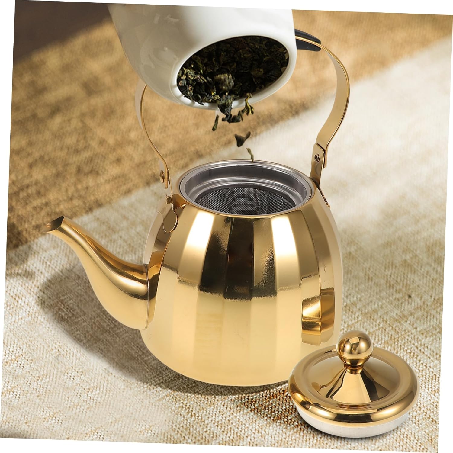 Zerodeko Stainless Steel Teapot Infuser Kettle for Boiling Water Tea Outdoor Restaurant Use Easy to Clean Design