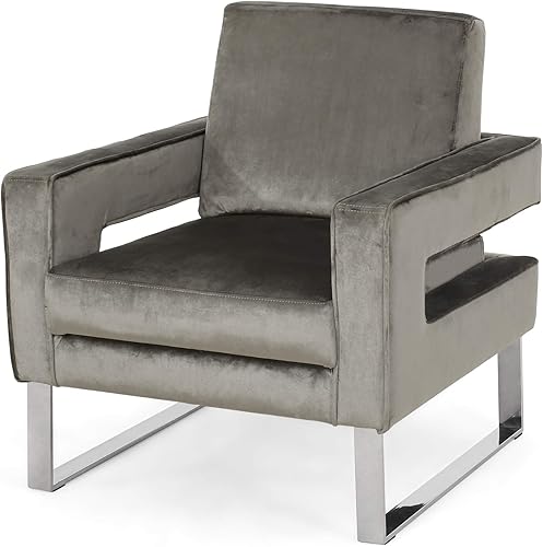 Christopher Knight Home Laurel Velvet Club - Silla Club, color gris, plateado