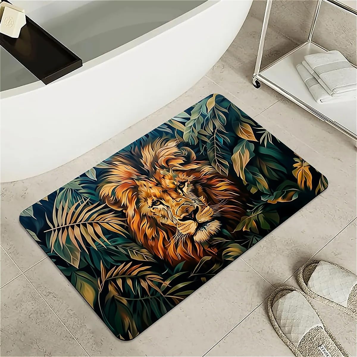 Diatomaceous Earth Bath Mat,Hawaiian Islands Non-Slip Volume Super Absorbent Fast Drying Eco-Friendly Easy to Clean for Bathroom Kitchen Door mat 17×27.5Inch (43 * 70cm)
