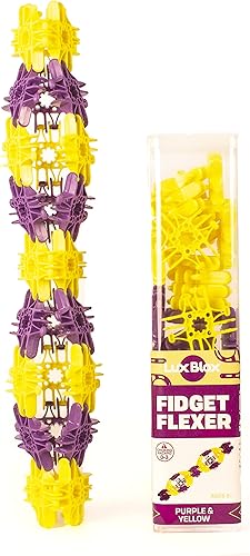 Lux Blox Juego de flexores para ansiedad púrpura y amarillo 30 piezas bloques de construcción flexibles y versátiles