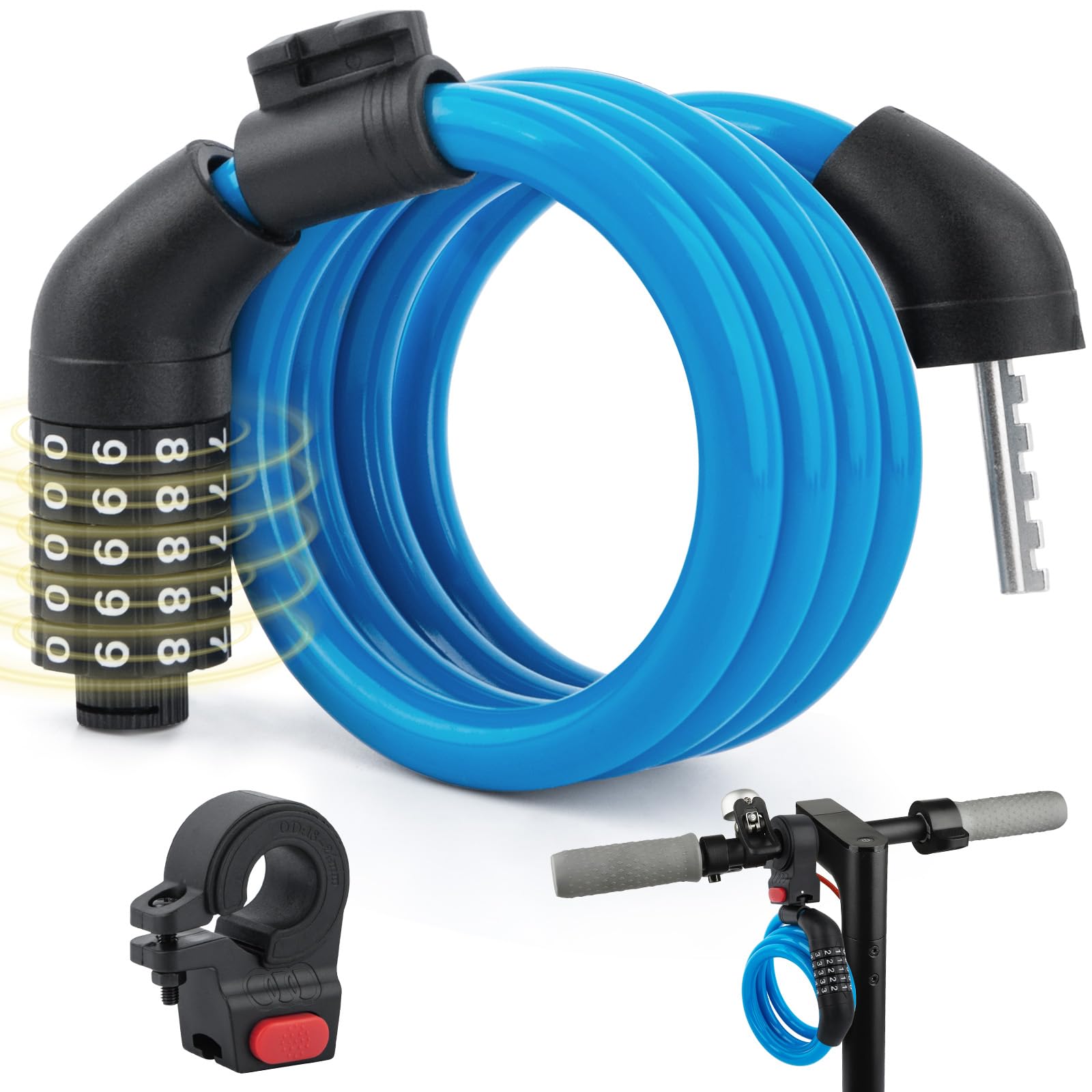 Photo 1 of ***MISSING PARTS***
E Scooter Lock, Bike Lock Combination Locks Cable Security Resettable Cable Locks with Mounting Bracket for Xiaomi M365/Ninebot/Segway Scooter/Moto/Bicycle