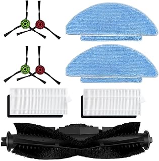 HASTHIP® Replacement Vacuum Cleaner Accessories for AGARO Alpha Robot Vacuum Cleaner, with 1 Main Brush, 4 Side Brushes, 2 Mop Cloth, 2 Filters.