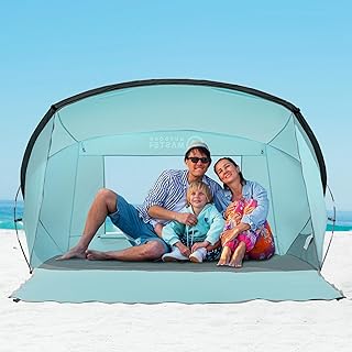 OutdoorMaster Beach Tent for 3-4 Person - Easy Setup and Portable Beach ...