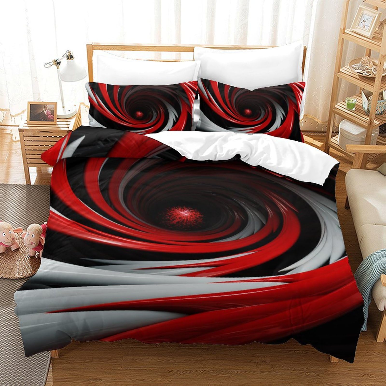 Parure de lit microfibre douce avec fermeture éclair pratique pour lit simple