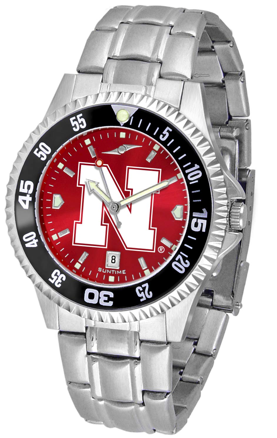 SunTime Men's Competitor 40mm Quartz Watch, 20mm Stainless Steel Strap, Team Color Dial and Bezel