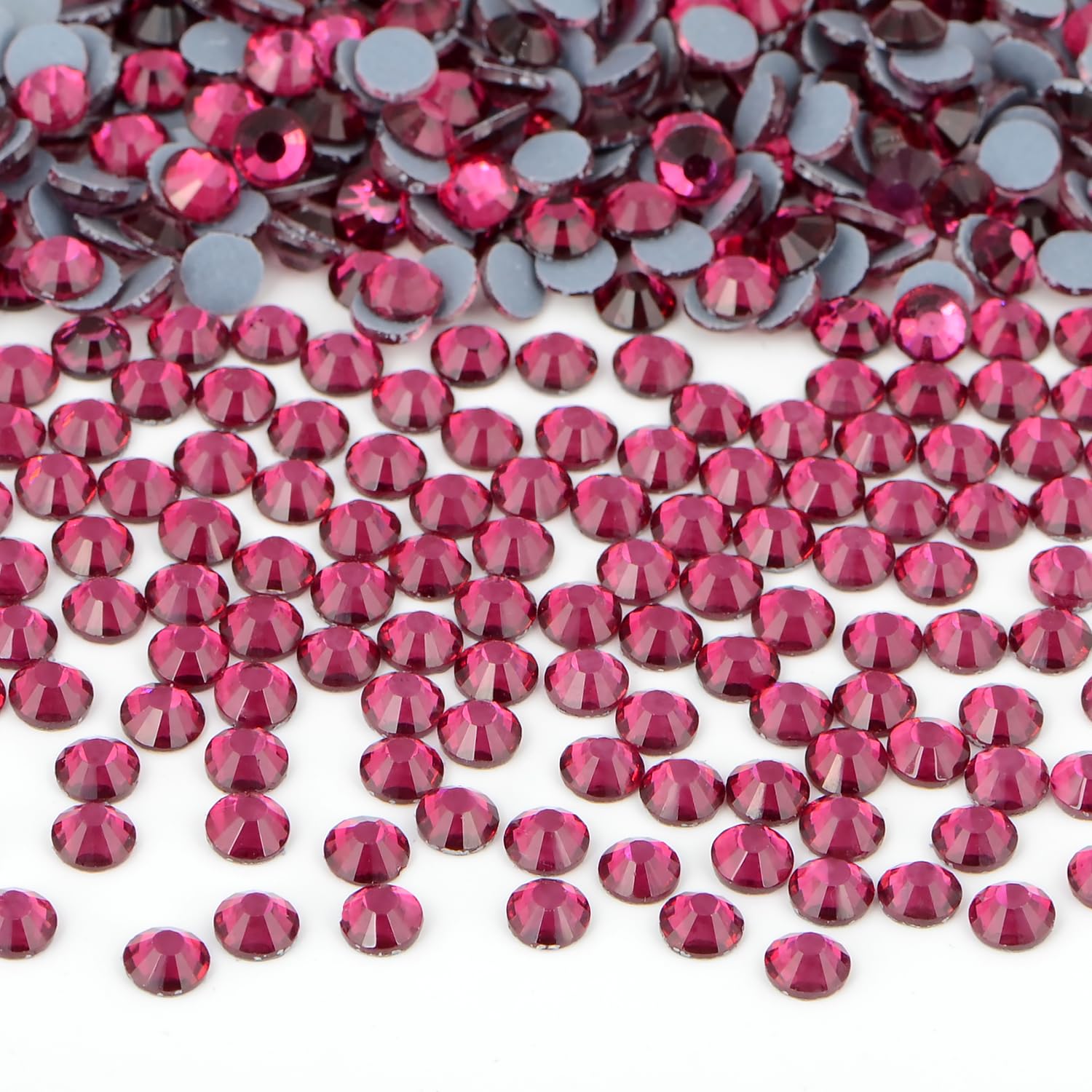 Bymitel Hotfix Crystal Rhinestones Round Gems Iron on DIY Jewelry Making Flat Back for Crafts,Fuchsia, 2mm(SS6/2880pcs)