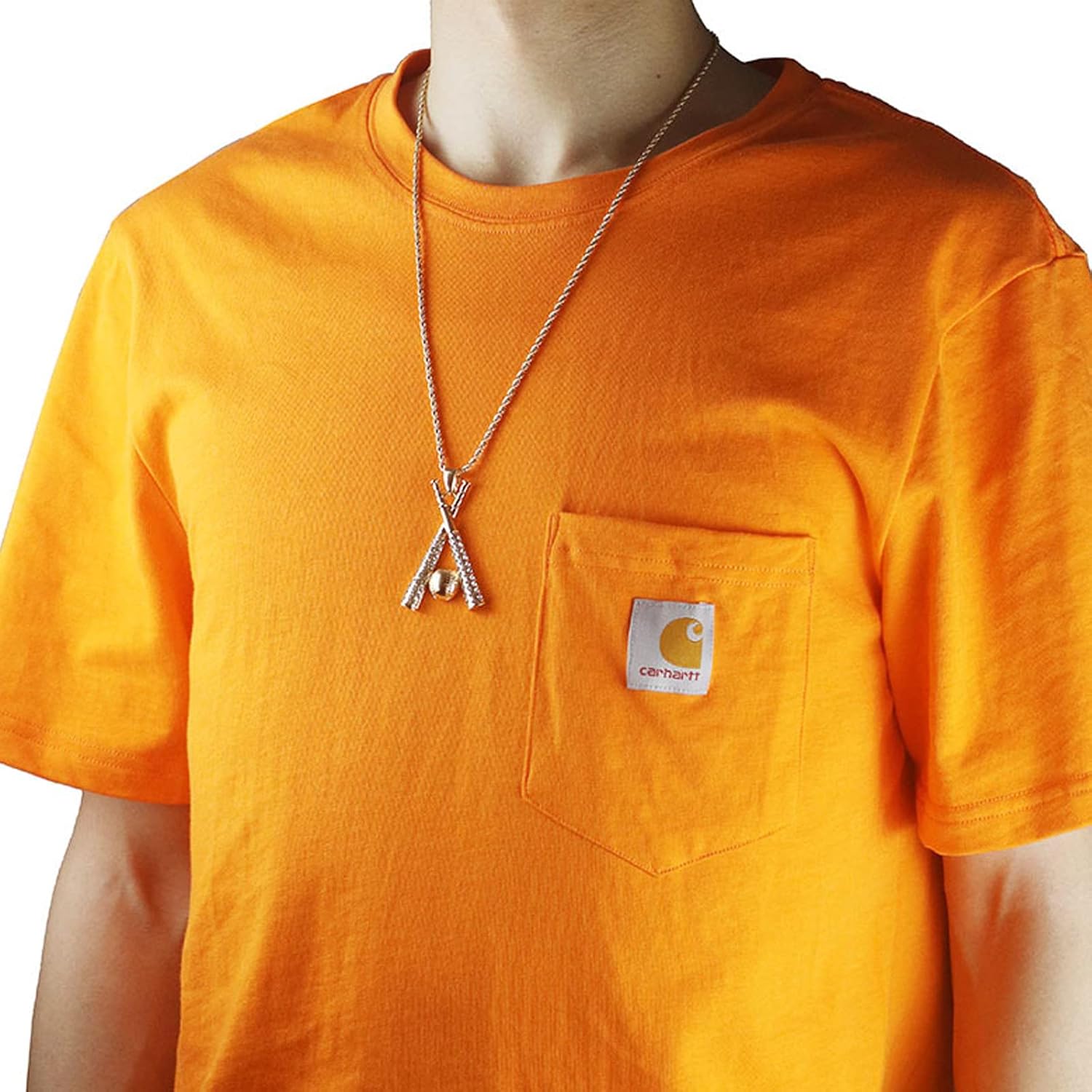 Baseball Necklace Hip Hop Baseball Pendant Baseball Bat Cross Stainless Steel Pendant Necklace Sports Jewelry Sports Necklace Rhinestone Baseball Necklace for Men and Women (Silver) - Image 7