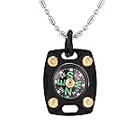 MecArmy CMP2 Titanium Black Mini Compass, Pocket Compass Hiking Survival, Small IPX5 Waterproof, Glow-in-The-Dark, Compact, Necklace Pendant, Keychain & Lanyard Mount, Ideal Gift for Women Men