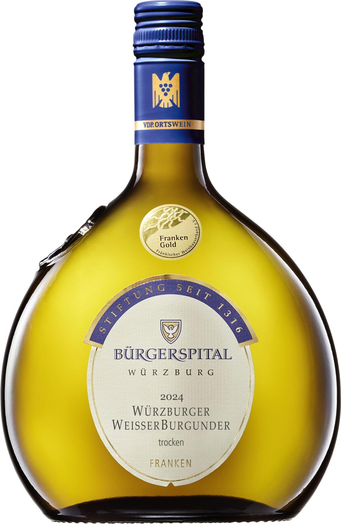 Würzburger Weißer Burgunder trocken VDP.ORTSWEIN - 0,75 l Bocksbeutel - Bürgerspital Weingut Würzburg