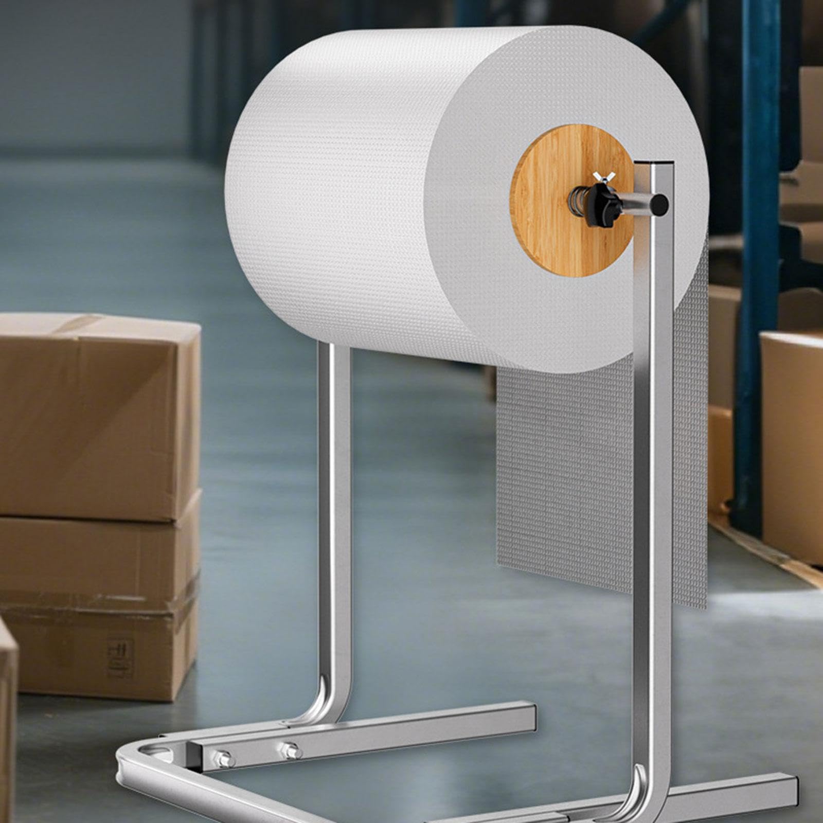 Milageto Support de rouleau de film à bulles d'emballage avec barrières d'extrémité Installation facile Robuste Polyvalent Tension réglable Acier, 40cmx70cm