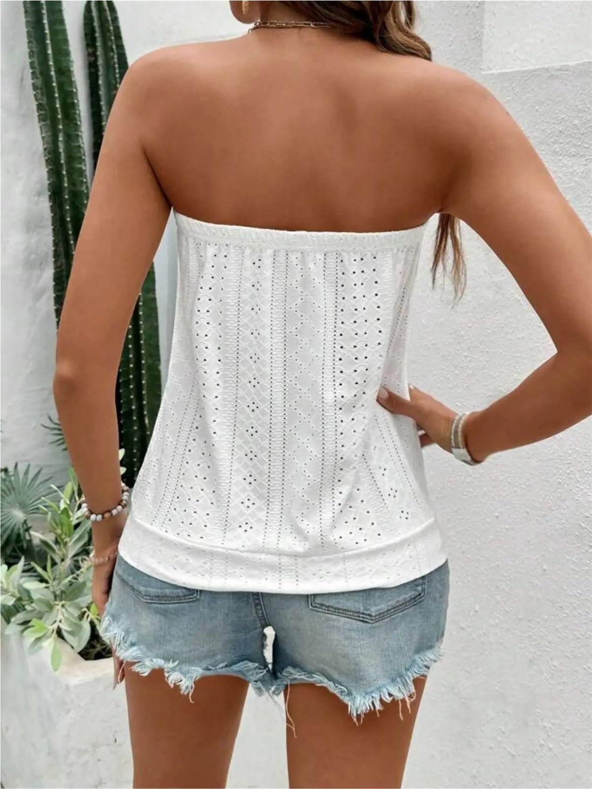 Crop Top Donna Top Senza Spalline semplici e Casual da Festa for Donna, Estivi