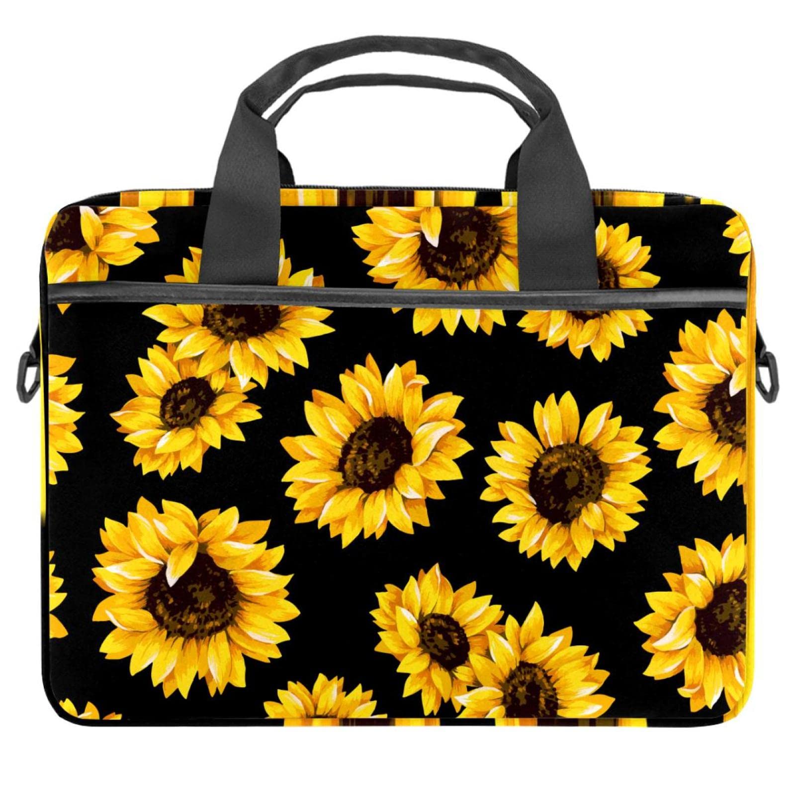 Girasoles bolsa de mano portátil diseño multicolor con asa cómoda 7