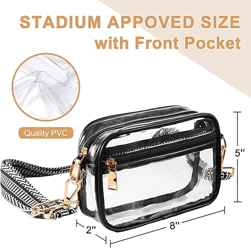 Miniatura 4 de Clear Crossbody Bag Stadium Approved, Small Clear Stadium Bag Purses for Women Concerts Sports Events