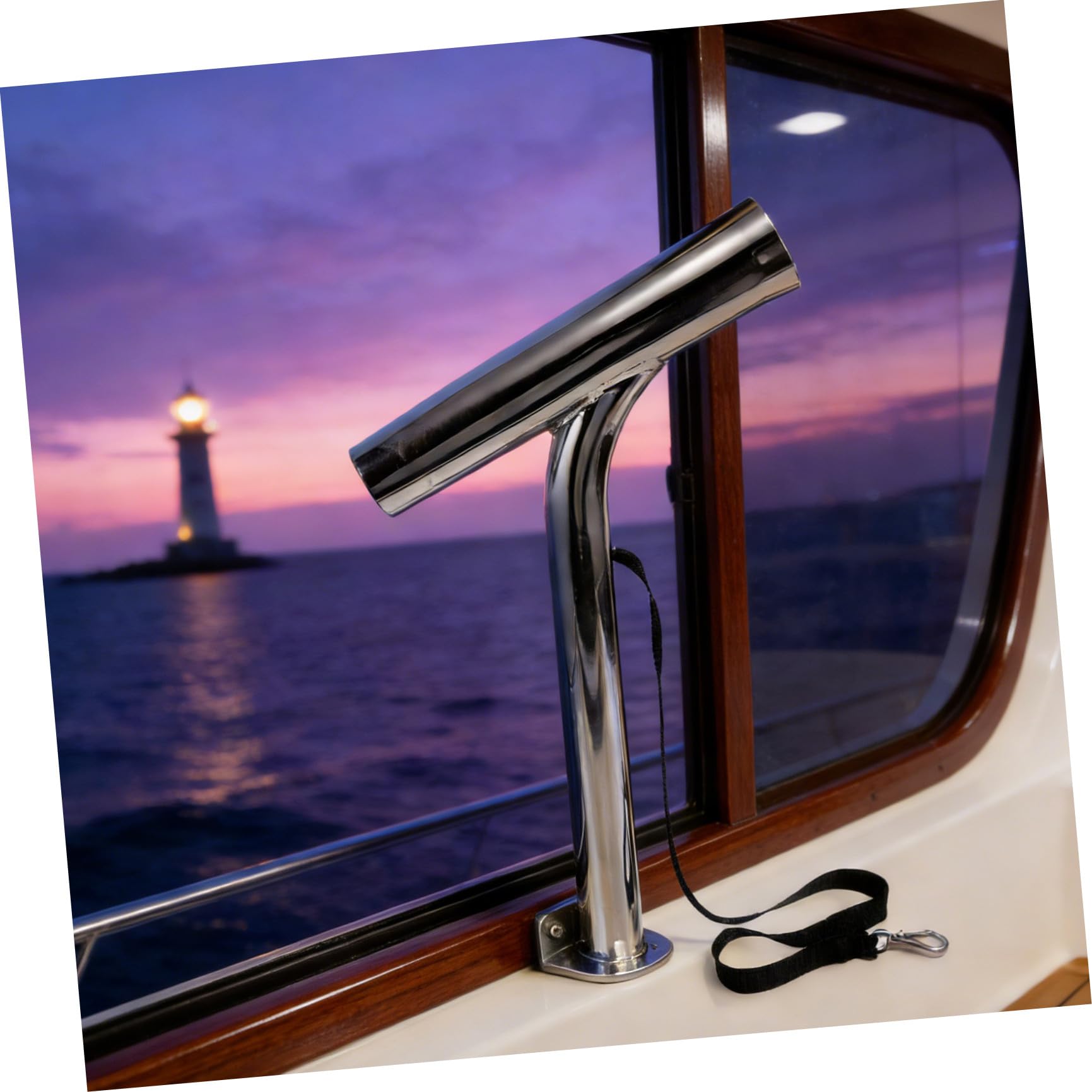 MERRYHAPY Portacanne da Pesca in Acciaio Inossidabile Resistente per Barche, Supporto Rigido Versatile per Canne da Pesca, per Ambienti Marini e Pontili Yacht
