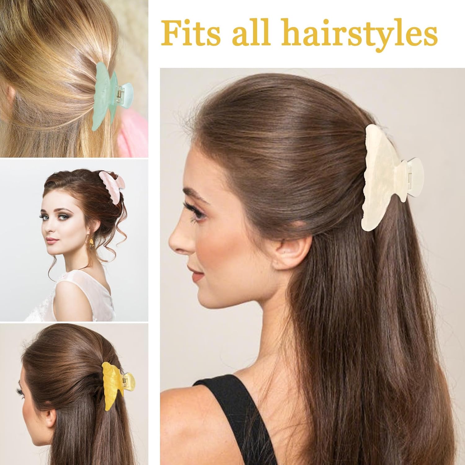 4PCS Large Acrylic Hair Claw Clips for Women, Strong Hold Jaw Clips for Thick Hair, Nonslip Hair Accessories - Image 5