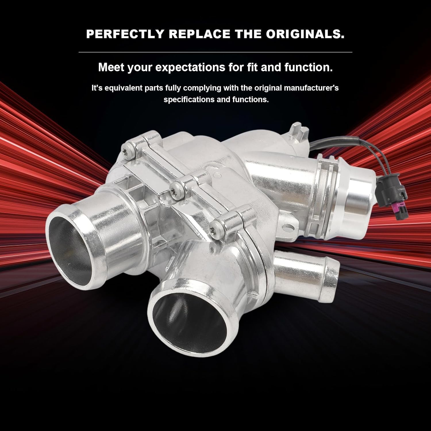 LR117568 Aluminum Thermostat Housing with Sensor Compatible with Land Rover LR4 2014-2016 Discovery 2017-2020 Thermostat 3.0L for Jaguar XF2013-2019 F-Type 2014-2020 Replece AJ813986 LR069809