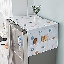 SAKLRA MART 1Pc Fridge Cover for Top Double Door with 6 Utility Pockets Designer Prints Waterproof