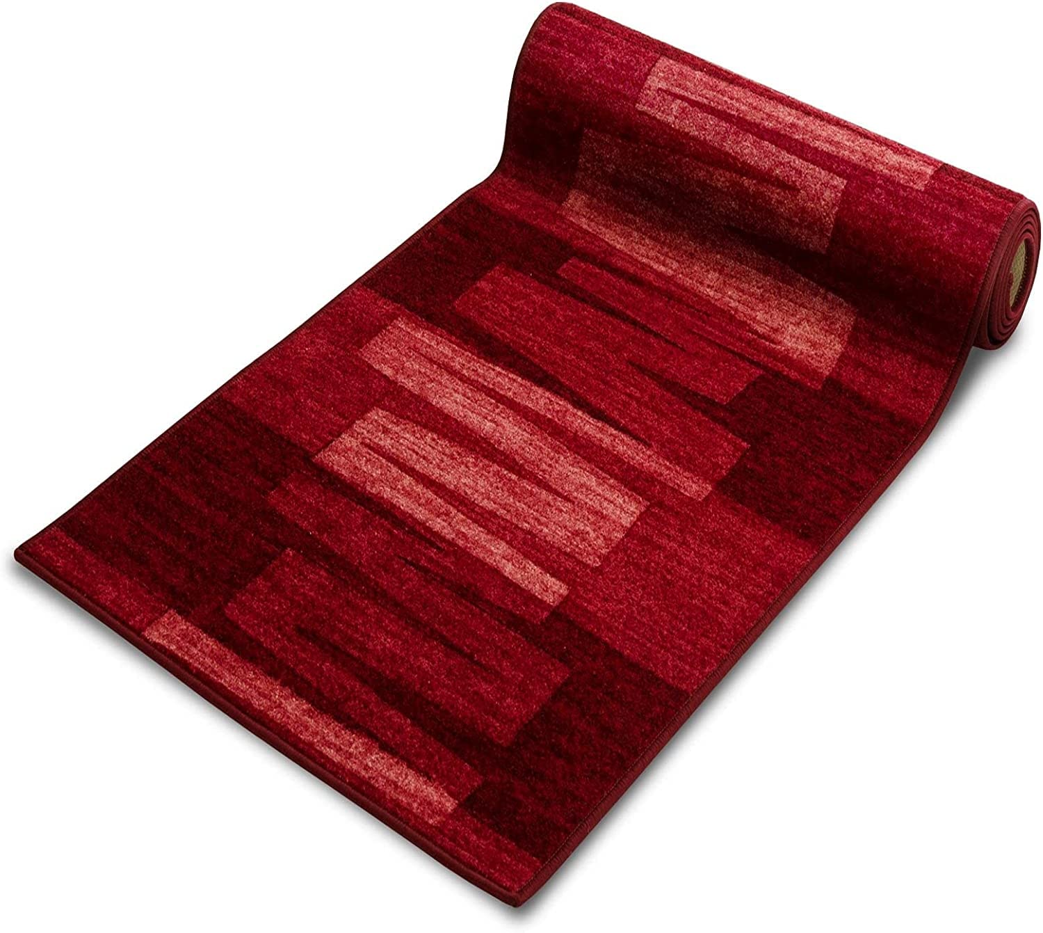 KARAT Tappetino a Passatoia per Uso Intenso - Via Veneto - Tappetino Antiscivolo per Tapis Roulant - Tappetino Anti-Allergico per Cucina, Corridoio, Soggiorno, Ufficio - Rosso, 80 x 300 cm