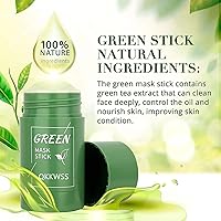 Vista 4 de QKKWSS Green Tea Mask, 2PCS Green Tea Cleansing Mask,Green Tea Purifying Clay Stick Mask,Green Tea Solid Mask,Face Moisturizes Oil Control, Deep