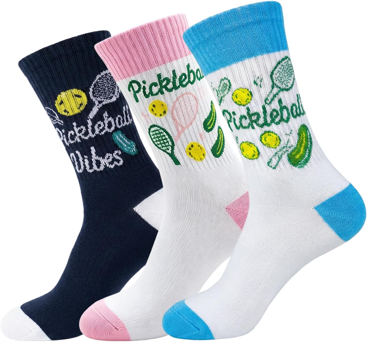 3 Pairs Women Pickleball Socks,Funny Gifts for Pickleball Lovers