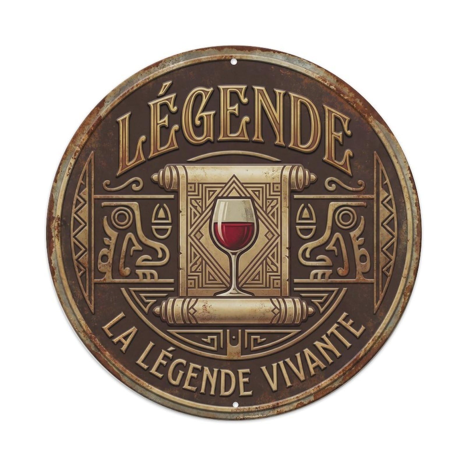 Legend Humorous Tavern Legend Metal Tin Sign Plaque Wall Decor for Cafe, Club Bar, Office, Home Garden Round Metal Poster 8x8Inch