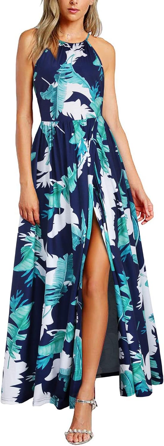 KILIG Women's Summer Floral Beach Flowy Split Maxi Long Dresses - Image 5