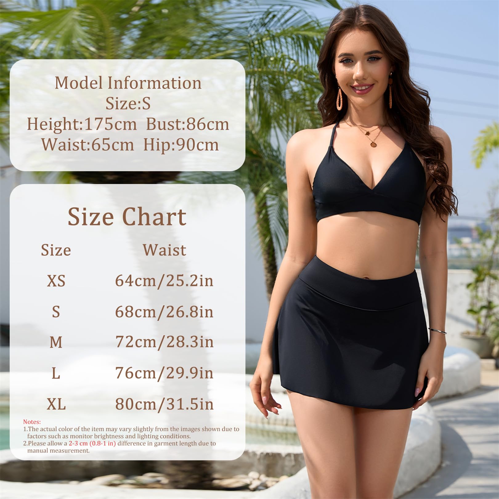 Jupe de Bain Femme Taille Haute SéChage Rapide Short de Bain Femme avec Doublure pour Menstruel Maillot de Bain Femme Bas Plage Sport
