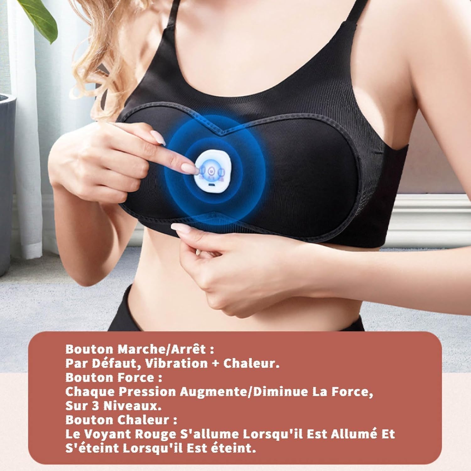 Brassière Massante, Masseur Électrique De Sein De Massage De 3 Modes, Soutien Gorge Massage Chauffant Femme
