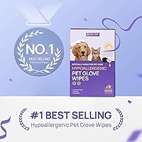 Vista 2 de HICC PET Toallitas desodorizantes de limpieza para perros y gatos, toallitas hipoalergénicas de limpieza e hidratación para mascotas, toallitas