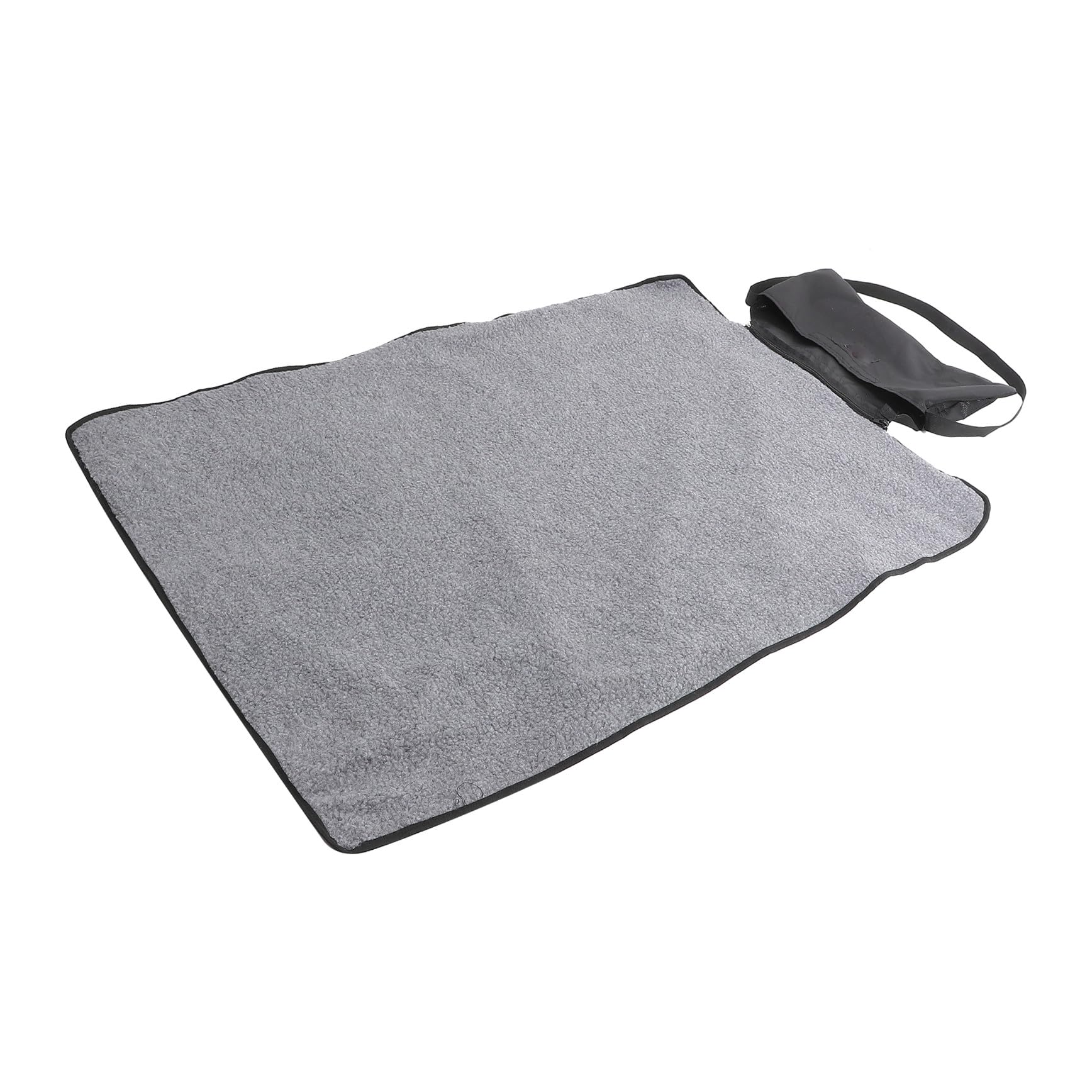 YARNOW Manta Plegable Portátil para Mascotas Térmica Multifuncional Negra | Lana, Rectangular y Lavable, Bolsa Lateral Cremallera, Uso Exterior Cama