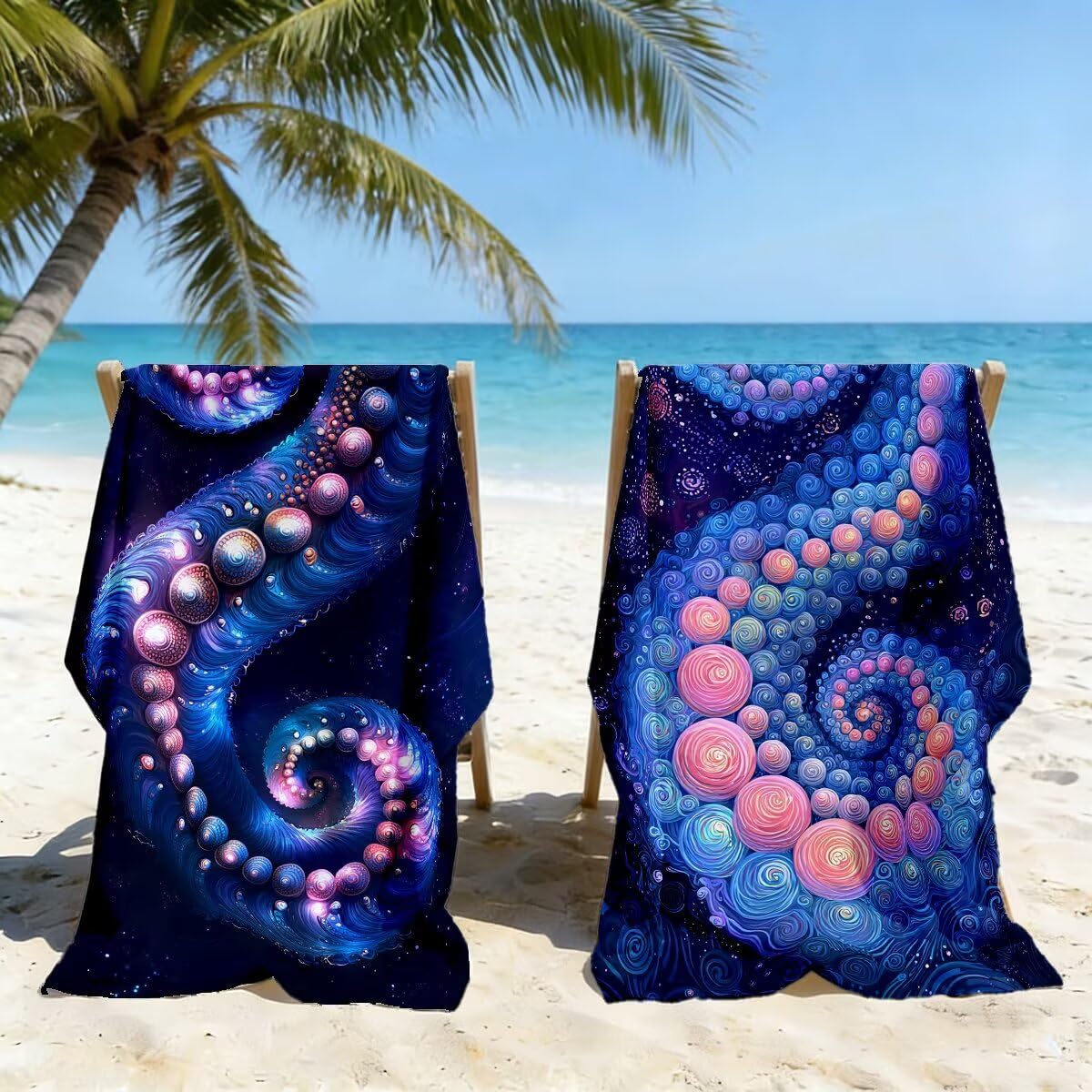 Toalla Playa 90x180 cm, Toalla Gimnasio Microfibra Secado Rapido, Juego de 2 Antiarena Toallas de Playa, Ligera Compacta Toallas Microfibra Grande para Viaje, Regalo Hombre Mujer (Abstracto) -4957